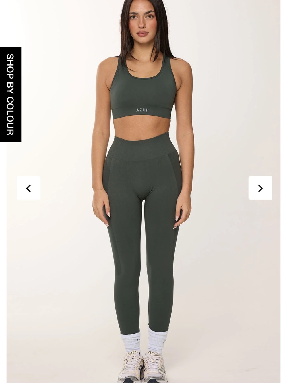 AZUR Olive Green Seamless Sports Bra & High-Waist Leggings Set